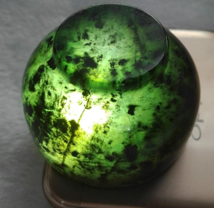Natural Black Green Jade Cup Bowl Jade Winebowl Diameter 5.2cm 2inch