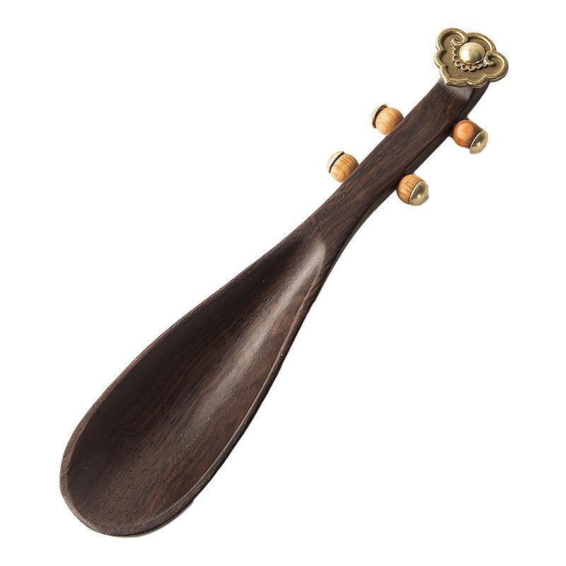 18CM Black Sandalwood Pipa Tea Spoon Tea Set Accessories Tea Shovel Tea Spoon
