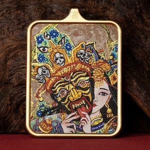 Tibetan Thangka Pendant Lhamo Jambhala Green Tara Amulet Car Hang Buddhist Charm