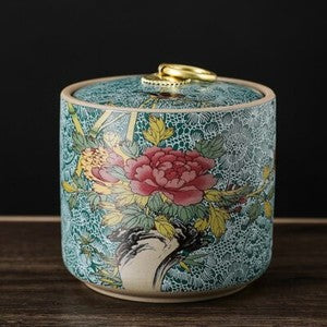10cm Tea Tins Sealed Storage Tea Caddy Ceramic Container Puer Tea Jar Tea Set