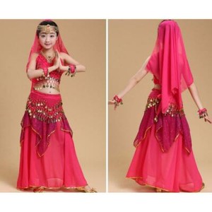 Girls Belly Dance Costume Skirt Outfit Kids Performance Clothing +Accessories