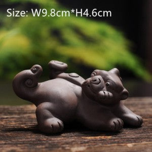 Wild Animal Statue Small Size Chinese Yixing Zisha Purple Clay Home Desk Tea Pet