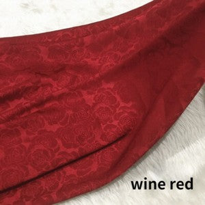 150*100cm Faux Silk Satin Rose Floral Brocade Damask Fabric Dress Sewing Craft