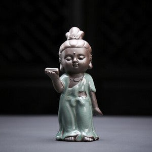 On Sales Porcelain Tea Pet Monk Statue Small Size Table Ornament Decoration New