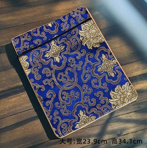 1PC Brocade Zipper Bag Warp Cloth Scripture Bag Jewelry Pouch