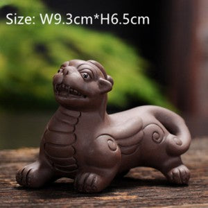 Wild Animal Statue Small Size Chinese Yixing Zisha Purple Clay Home Desk Tea Pet