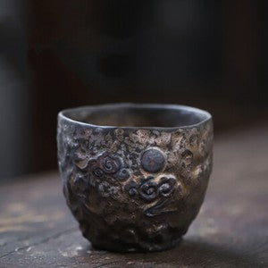 Ceramic Tea Cup Crude Pottery Iron Rust Glaze Design Creative Antique Style Cups