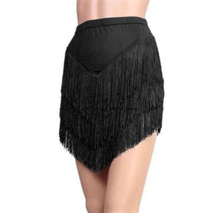 Women Party Ballroom Latin Tango Salsa Dance Dress Fringes Tassels Skirt S-5XL