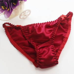 2pack Womens 100% Silk Low-Rise Bikinis Knickers Underwear Cheeky Hipster Briefs