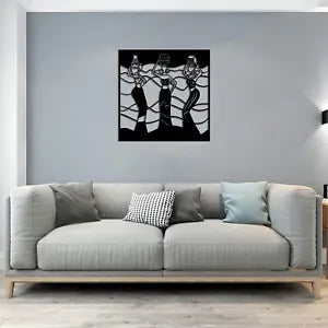 African Metal Wall Sculpture Dancing African Woman Wall Art Decor