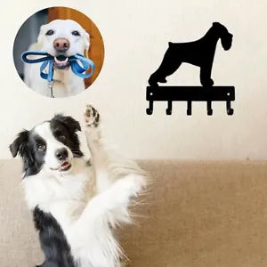Miniature Schnauzer - Key Rack Wall Mounted Hook Up Key Hanger Artwork Shape