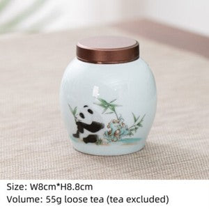 Canister With Lid Sealed Jar For Loose Tea Small Size Porcelain Floral Print New