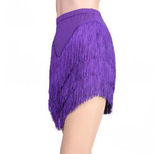 Women Party Ballroom Latin Tango Salsa Dance Dress Fringes Tassels Skirt S-5XL