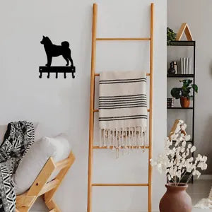 Shiba Inu Dog - Key Hooks & Keychain Holder - 6 inch Wide Metal Wall Art