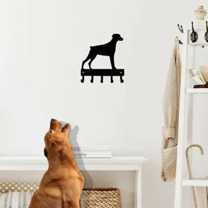 Doberman Dog Key Rack Hanger Wall mounted Hook up Artwork Shape decoration