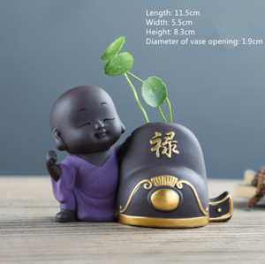 One Piece House Warming Gift Yixing Zisha Vase Small Tea Pet Little Kid Monk New