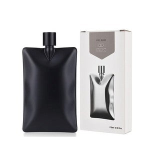 Creative stainless steel wine flask, 6 oz, wavy design, portable for outdoor use