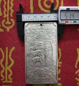 1PC Tibetan Silver Tibet Statue Chinese Zodiac Amulet Thangka Feng shui