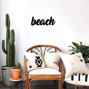 Beach Word Metal Wall Art | 11" Long X 4" High