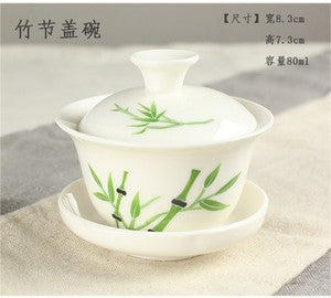 Chinese porcelain/zisha gaiwan covered teacup lid saucer ceramic handpainted cup