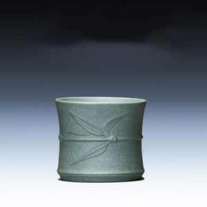 Puer Tea Real Yixing Zisha Tea Cup Marked Bamboo Relief Master Cup Of Tea China