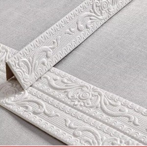 3D Floral Self Adhesive Wall Skirting Border Sticker Line Wallpaper Strip