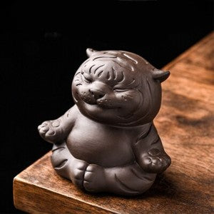 Purple Clay Tea Pet Luck Cute Tiger Handmade Crafts Home Zisha Tea Set