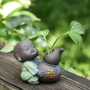 Small Vase Decoration Yixing Zisha Little Monk Tea Pet China Tea Play Creative