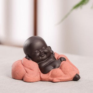Purple Clay Tea Pet Artware Buddha Small Size Table Decoration Holiday Gift New