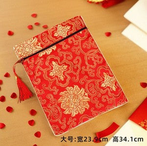 1PC Brocade Zipper Bag Warp Cloth Scripture Bag Jewelry Pouch