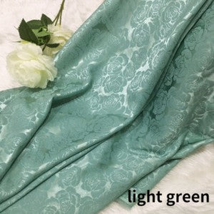 150*100cm Faux Silk Satin Rose Floral Brocade Damask Fabric Dress Sewing Craft