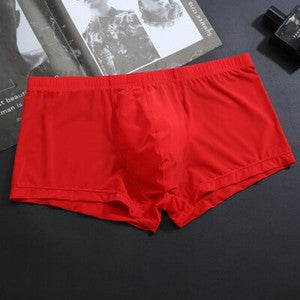 Men's Sexy Ice Silk Transparent Convex Panties Boxer Briefs Underpants Underwear