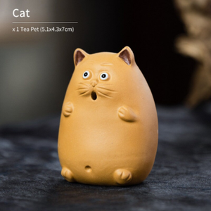 Yixing Purple Clay Tea Pet Cute Cat Zisha Chinese Zodiac Rabbit Pig Tea Pet