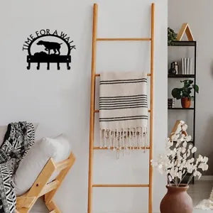 Wall Mounted Hook Up Pendant Wall StickersTime for A Walk Key Rack Wall Art