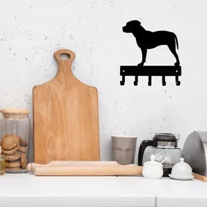 Pit Bull Terrier (Natural Ears) Key Rack Wall Mounted Hook Up Iron Crafts Decor