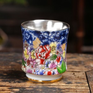 Pure Silver Tea Cup 100ml Master Cup Handpainted Blue-and-white Porcelain Teacup