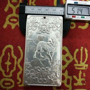 1PC Tibetan Silver Tibet Statue Chinese Zodiac Amulet Thangka Feng shui