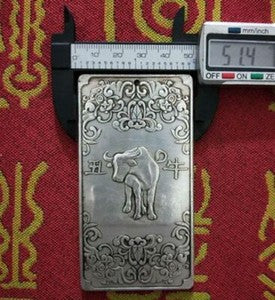 1PC Tibetan Silver Tibet Statue Chinese Zodiac Amulet Thangka Feng shui