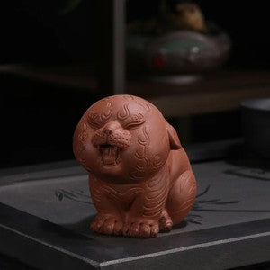 Creative Purple Clay Tiger Tea Pet Figurine Decoration Tiger Handmade Crafts