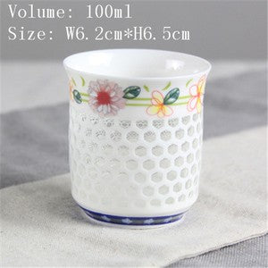 China Porcelain Master Cup Handpainted Tea Cup Multi Pattern 3.4oz Office Cups
