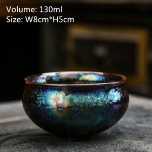 Chinese Unique Tea Cup Kiln Change Porcelain Cup Handmade TianMu Jianzhan