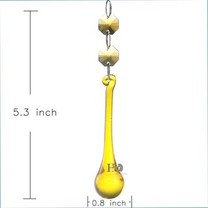 Crystal Glass Hanging Raindrops Lighting Ornament Chandelier Prism Part 5.3*0.8"