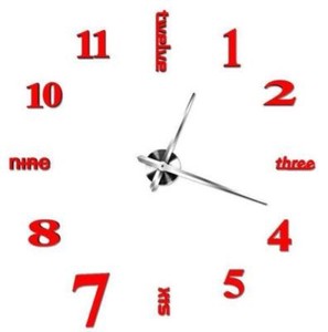 Large Wall Clock Big Watch Decal 3D Stickers Roman Numerals DIY Wall Modern room