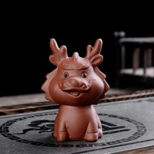 Yixing Zisha Ceramic Pottery Handmade Fengshui Zodiac 12 Animal Tea Pet Statue