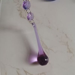 15Pcs Colorful Raindrop Prisms Pendants Lighting Glass Crystal Chandelier Lamp