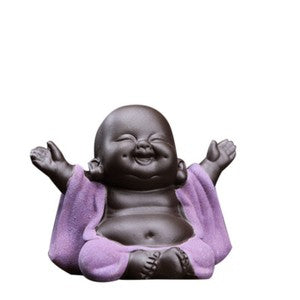 Purple Clay Tea Pet Artware Buddha Small Size Table Decoration Holiday Gift New