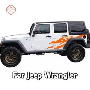 For Jeep Wrangler Rubicon Sahara Side Door Decals Graphics Mountain Car Sticker