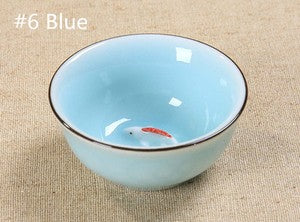 One Cup Ceramic Porcelain Tea Cup Made in China Fish Lotus Design Handmade Cups