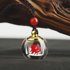 Stainless Steel Chinese zodiac Airtight Container Pendant Necklace Chain Gifts