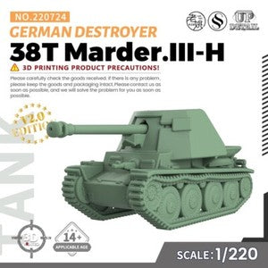 SS724 1/200/220/700 Military Model Kit German 38T Marder.III-H Destroyer